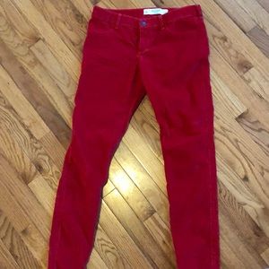 Abercrombie Ladies/Girls Red Corduroy Jeans Size 6